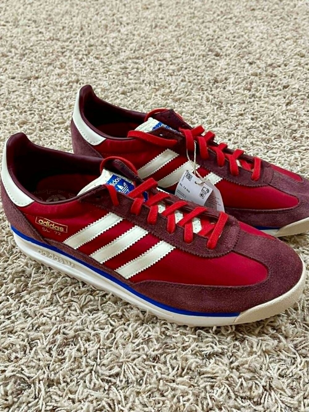 Adidas Men’s SL 72 RS Sneakers Shoes Shadow Red JI1280, Size 14 (New)